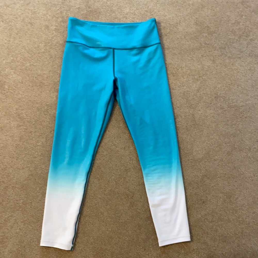 Blue ombré metallic leggings
